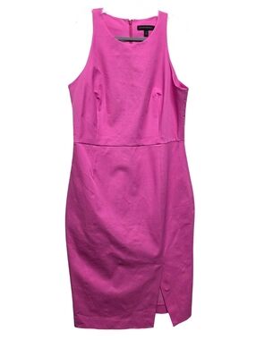 Banana Republic Sleeveless Sheath Dress Size 12 Fuchsia Pink Cotton Stretch